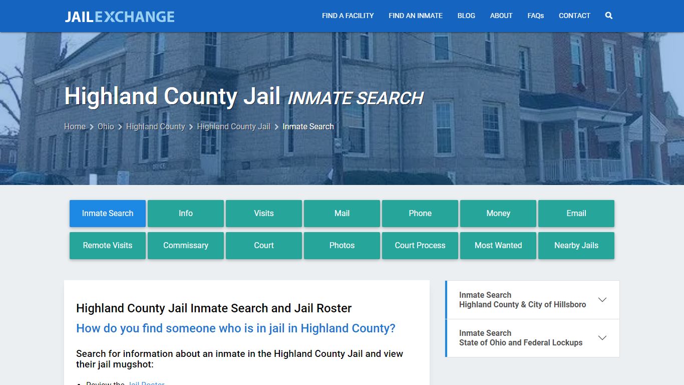 Inmate Search: Roster & Mugshots - Highland County Jail, OH